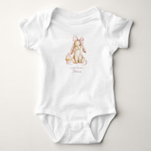 Watercolor Elegant some bunny birthday grangmille Baby Bodysuit