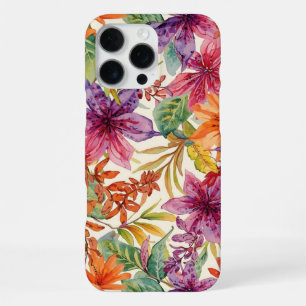 Watercolor Elegant Summer Flowers Bright Hues iPhone 16 Pro Max Case