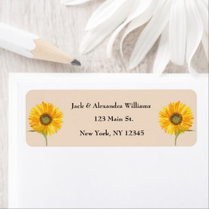 Watercolor Elegant Sunflower Boho Autumn Beige