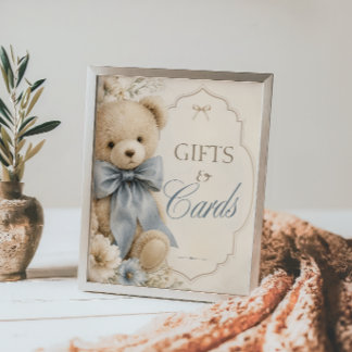 Watercolor Elegant Teddy Bear Gifts and Cards Poster