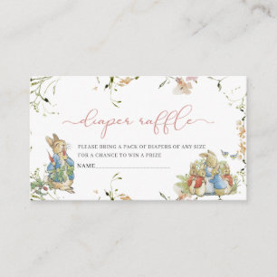  Watercolor Elegant wildflower Peter Rabbit  baby  Enclosure Card