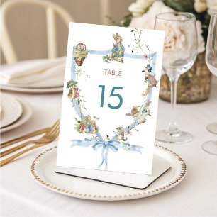Watercolor Elegant wildflower Peter Rabbit Table N Table Number