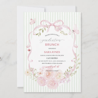 Watercolor Elegant Wildflowers graduatioInvitation Invitation