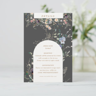watercolor elegant wildflowers reception details e enclosure card