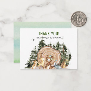 Watercolor Elegant Woodland Animals Thank You Card