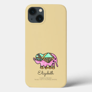 Watercolor elephant colourful modern personalized iPhone 13 case