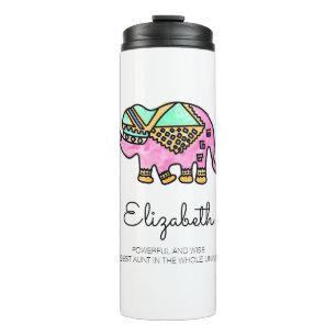 Watercolor elephant colourful modern personalized  thermal tumbler