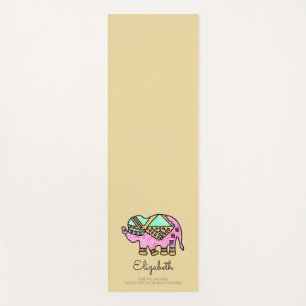 Watercolor elephant colourful modern personalized yoga mat