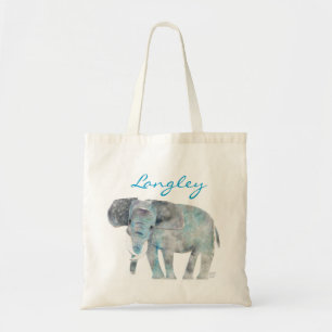 Watercolor ELEPHANT cutting tote