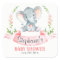 Watercolor Elephant Girl Baby Shower