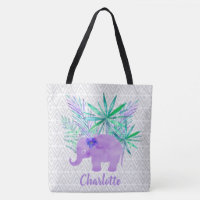 Watercolor Elephant Jungle Shibori Primitive