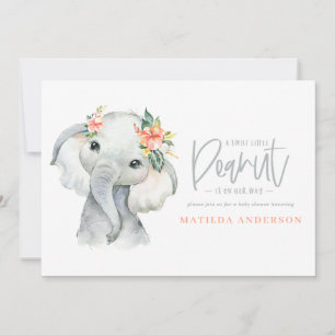 Watercolor elephant little girl baby shower party