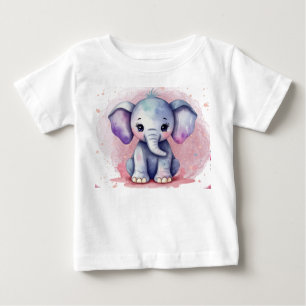 Watercolor Elephant with modern elegance print Baby T-Shirt
