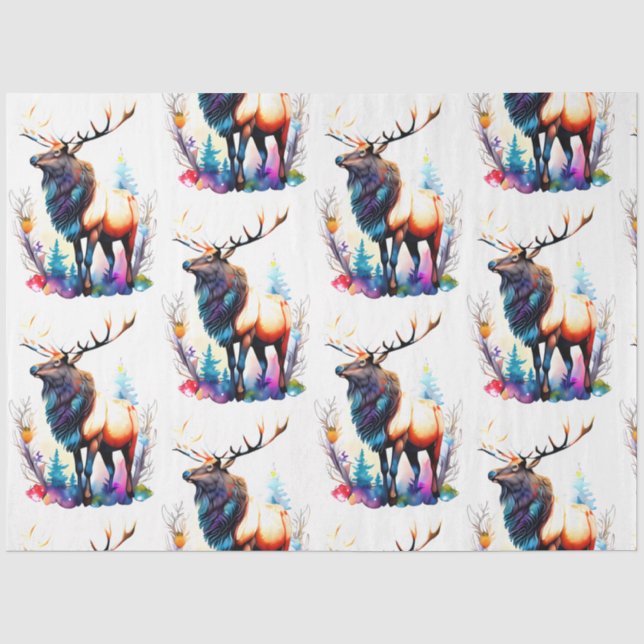 Watercolor Elk Tissue Paper (Front)