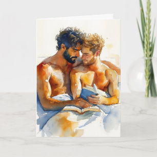 Watercolor Embrace with Book Card