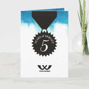 Watercolor employee 5 year anniversary card