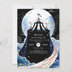 Watercolor Enchanted Circus Birthday Invitation