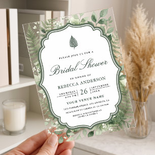 Watercolor Enchanted Forest Bridal Shower Acrylic Invitations