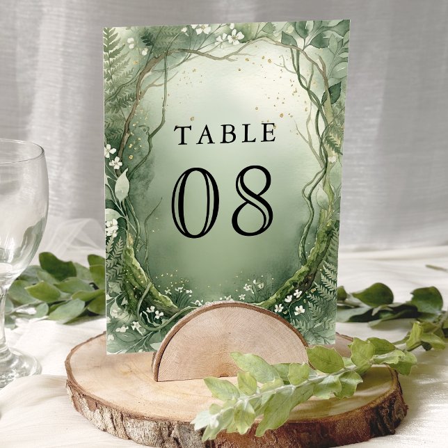 Watercolor Enchanted Forest Wedding Table Number (Creator Uploaded)