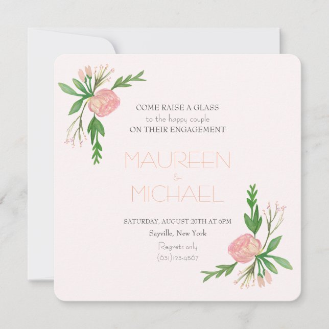 watercolor engagement announcement (Front)