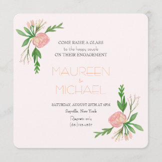 watercolor engagement announcement