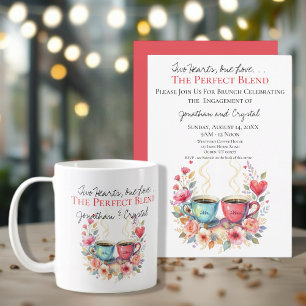 Watercolor Engagement Announcement Coffee Mug