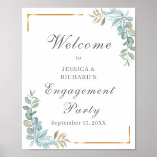 Watercolor Engagement Welcome Poster Sign