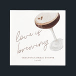 Watercolor Espresso Martini Bridal Shower Favour Napkin<br><div class="desc">Watercolor Espresso Martini Bridal Shower Favour Napkins</div>