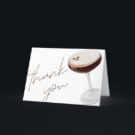 Watercolor Espresso Martini Bridal Shower Thank You Card<br><div class="desc">These Watercolor Espresso Martini Bridal Shower thank you cards are the perfect way to express gratitude to your guests. Featuring a stunning watercolor design of espresso martinis, these cards exude elegance and sophistication. Each card is blank inside, allowing you to personalize your message and make it truly heartfelt. Whether you're...</div>