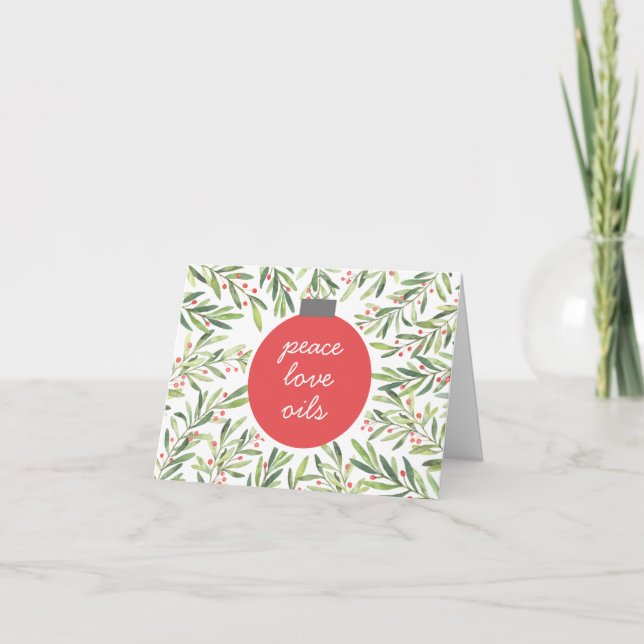 Watercolor Essential Oils Business Holiday Card (Front)
