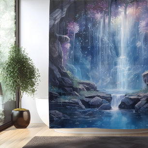 Watercolor Ethereal Waterfall Grotto