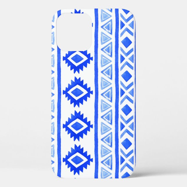 Watercolor ethnic Aztec, geometric pattern. Case-Mate iPhone Case (Back)