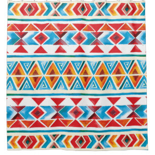 Watercolor ethnic geometric pattern.