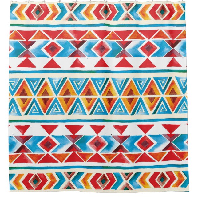 Watercolor ethnic geometric pattern. (Front)