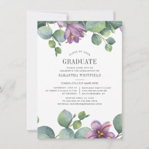 Watercolor Eucalyptus 2025 Graduation Party Invitation