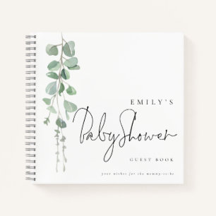 Watercolor Eucalyptus Baby shower Livre d'invité
