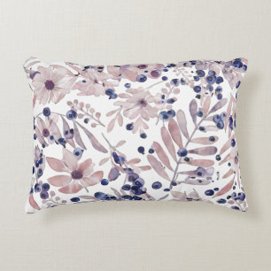 Watercolor Eucalyptus Blueberry Botanical Art Love Accent Pillow
