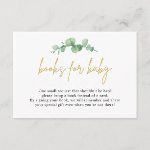 Watercolor Eucalyptus Books For Baby Insert Card