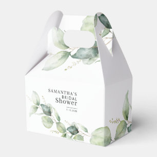 Watercolor Eucalyptus Botanical Bridal Shower Favor Box