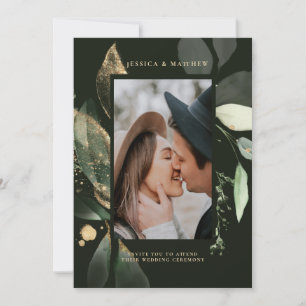 Watercolor Eucalyptus Botanical Greenery Wedding Invitation