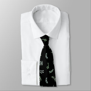 Watercolor Eucalyptus Branches and Leaves  Tie