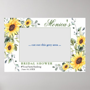 Watercolor Eucalyptus Bridal Shower Photo Prop Pos Poster