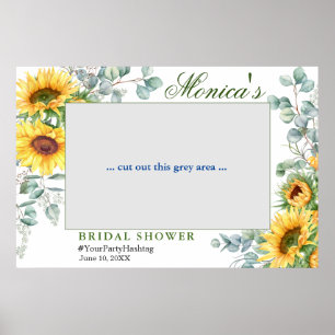 Watercolor Eucalyptus Bridal Shower Photo Prop Poster