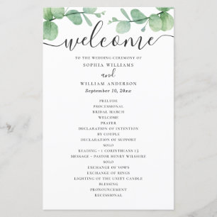 Watercolor eucalyptus. Elegant script wedding