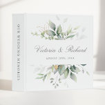 Watercolor Eucalyptus Elegant Wedding  Binder<br><div class="desc">Beautiful wedding album featuring watercolor eucalyptus and gold leaves.</div>