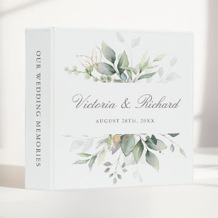 Watercolor Eucalyptus Elegant Wedding  Binder
