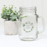 Watercolor eucalyptus elegant wedding party favour mason jar<br><div class="desc">Watercolor eucalyptus elegant green wedding party favour decor mason jar. Part of a complete wedding suite</div>
