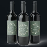 Watercolor eucalyptus elegant wedding party favour wine label<br><div class="desc">Watercolor eucalyptus elegant green wedding party favour decor wine label. Part of a complete wedding suite</div>