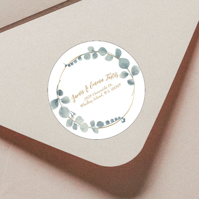 Watercolor Eucalyptus Envelope Address Seal (Creator Uploaded)