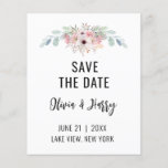 Watercolor Eucalyptus Floral Save The Date Flyer<br><div class="desc">Personalize this elegant modern Save the Date flyer with your custom details.

BUDGET FLYER: UPGRADE FOR THICKER PAPER - NO ENVELOPES INCLUDED.
TRANSFER DESIGN FEATURE IS AVAILABLE ON PRODUCT PAGE (OPTIONAL).</div>